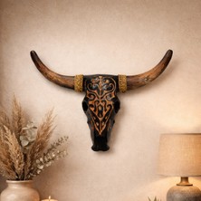 Hedicaret Bufalo Kafası Mask Ahşap Dekoratif Duvar Objesi Boğa