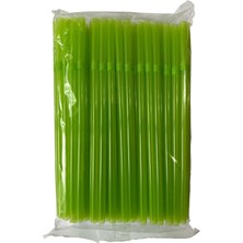 Omeyva Körüklü Yeşil Kalın Buzlu Soğuk Içecek Pipet - 22 Cm. - 8 Mm. -100 Adetlik Paket