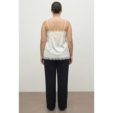 Myline Dantel Detaylı Ip Askılı Saten Bluz