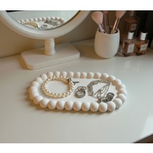 UltraMint Şık ve Fonksiyonel 13 cm Beyaz Dekoratif Takı ve Aksesuar Organizeri