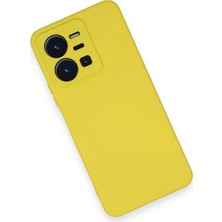 Kayem Kay  Vivo Y35 Kılıf Nano Içi Kadife Silikon - Sarı 56487