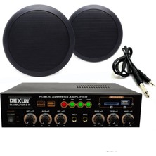 DMM 2’li Siyah Tavan Hoparlörlü Ses Sistemi Paketi | Anons ve Müzik Için Şık ve Güçlü Tasarım