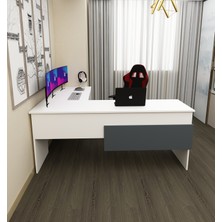 Morepp Sell L Çalışma Ofis Gaming Oyuncu Masası |beyaz-Antrasit