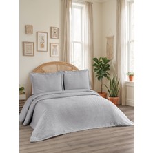 Calantha Home Collection Reyna 3 Parça Çift Kişilik Pike Takımı Gri 240 x 260 cm