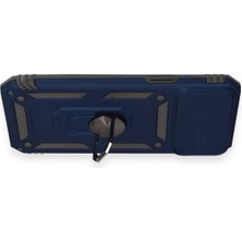 Kayem Kay  iPhone 12 Pro Max Kılıf Pars Lens Yüzüklü Silikon - Lacivert 56487