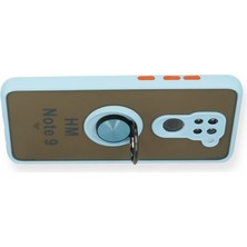 Kayem Kay  Xiaomi Redmi Note 9 Kılıf Montreal Yüzüklü Silikon Kapak - Buz Mavi 56487