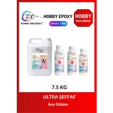Power Time Epoxy 7.5 kg Hobby Epoxy/ Ultra Şeffaf ve Parlak Epoksi Reçine Ince Döküm