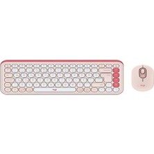 Logitech Pop Icon Combo 920-013077 Pembe Kablosuz Klavye Mouse Seti
