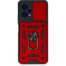 Rdbydn Newface Xiaomi Redmi Note 12 4g Kılıf Pars Lens Yüzüklü Silikon - Kırmızı