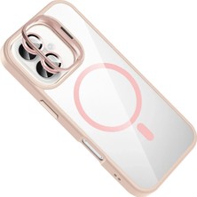 Kayem Kay  Apple iPhone 17 Remim Lensli Magsafe Standlı Kapak - Pembe 56487
