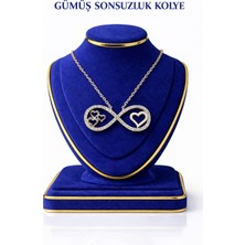 Eg Kuyumculuk 925 Ayar Gümüş Taşlı Sonsuzluk Kalp Kolye