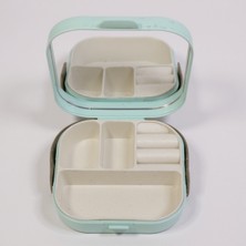 UltraMint Mini Çok Bölmeli Aynalı Seyahat Takı ve Makyaj Kutusu