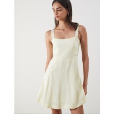 Lc Waikiki Yeni Sezon Kare Yaka Modal Karışımlı Mini Elbise