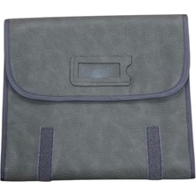 UltraMint Deri Kumaş Gri Renk 64/25 cm Küpe ve Seyahat Çantası