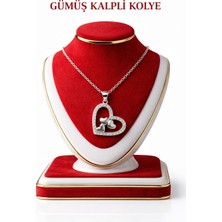 Eg Kuyumculuk 925 Ayar Gümüş Taşlı Kalp Kolye