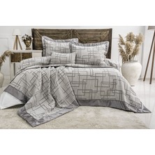 Calantha Home Collection Megan 4 Parça Çift Kişilik Yatak Örtüsü Seti Gri 240 x 260 cm