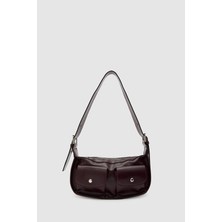 Shule Bags Diana Vintage Baget Çanta Bordo