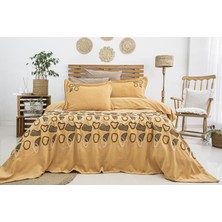 Calantha Home Collection Vintage 6 Parça Çift Kişilik Pike Takımı Turuncu 240 x 260 cm