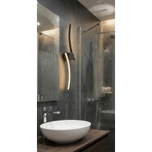 Acrolite Modern Duvar Aplik (Oturma Odası, Yatak Odası, Yemek Odası, Banyo, Kafe) H:60CM Siyah 4000K