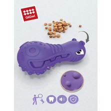 GiGwi Dumbbell Heads Hippo Sesli & Ödül Maması Hazneli Köpek Oyuncağı