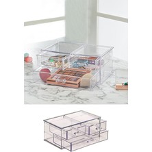 UltraMint Şık 3 Çekmeceli Akrilik Makyaj ve Takı Düzenleyici