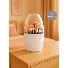 UltraMint Çok Amaçlı 7 Bölmeli Fanus Kapaklı Organizer, Makyaj ve Banyo Düzeni