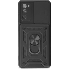 Rdbydn Newface Samsung Galaxy S20 Fe Kılıf Pars Lens Yüzüklü Silikon - Siyah