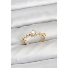 Gold Renk Pirinç Yıldız Model Kadın Yüzük
