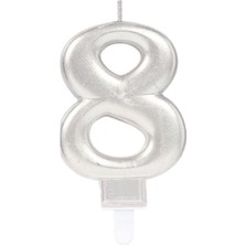 Alacak Olsam 8 Rakamı Mum Gümüş Renk