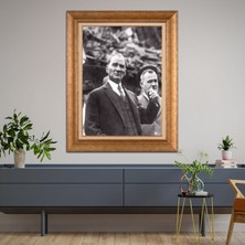 Giyense Özel Seri Altın Paspartulu Çerçeveli Atatürk Tablo FTY246