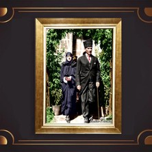 Giyense Özel Seri Altın Paspartulu Çerçeveli Atatürk Tablo FTY109