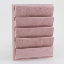 UltraMint Pembe Süet Katlı Mdf Küpe Standı, Şık ve Kullanışlı Takı Düzeni