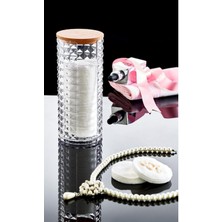 UltraMint Ahşap Kapaklı Disk Pamukluk Organizer ile Şık ve Pratik Düzen