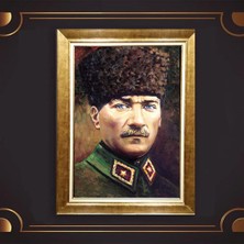Giyense Özel Seri Altın Paspartulu Çerçeveli Atatürk Tablo FTY161
