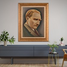 Giyense Özel Seri Altın Paspartulu Çerçeveli Atatürk Tablo FTY188