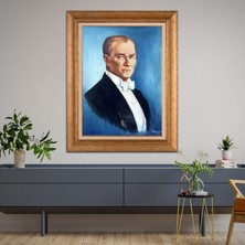Giyense Özel Seri Altın Paspartulu Çerçeveli Atatürk Tablo FTY198