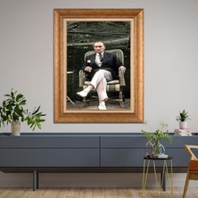 Giyense Özel Seri Altın Paspartulu Çerçeveli Atatürk Tablo FTY417
