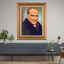 Giyense Özel Seri Altın Paspartulu Çerçeveli Atatürk Tablo FTY610