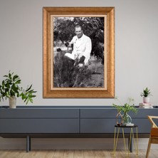 Giyense Özel Seri Altın Paspartulu Çerçeveli Atatürk Tablo FTY282