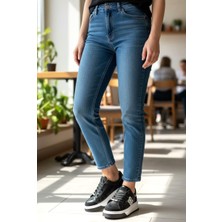 White Line Prens 163-1 Kadın Taşlı Günlük Sneaker Ayakkabı Siyah