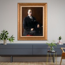 Giyense Özel Seri Altın Paspartulu Çerçeveli Atatürk Tablo FTY509