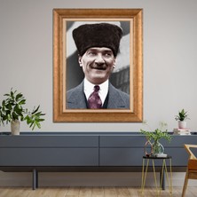 Giyense Özel Seri Altın Paspartulu Çerçeveli Atatürk Tablo FTY621