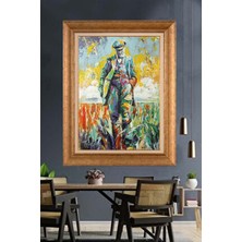 Giyense Özel Seri Altın Paspartulu Çerçeveli Atatürk Tablo FTY735