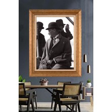 Giyense Özel Seri Altın Paspartulu Çerçeveli Atatürk Tablo FTY840