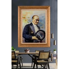 Giyense Özel Seri Altın Paspartulu Çerçeveli Atatürk Tablo FTY710