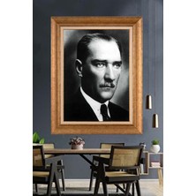 Giyense Özel Seri Altın Paspartulu Çerçeveli Atatürk Tablo FTY719