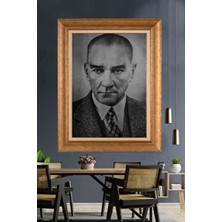 Giyense Özel Seri Altın Paspartulu Çerçeveli Atatürk Tablo FTY711