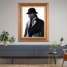 Giyense Özel Seri Altın Paspartulu Çerçeveli Atatürk Tablo FTY628