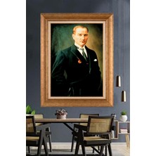 Giyense Özel Seri Altın Paspartulu Çerçeveli Atatürk Tablo FTY762