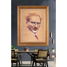 Giyense Özel Seri Altın Paspartulu Çerçeveli Atatürk Tablo FTY801